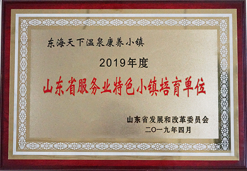 CQ9电子天下溫泉康養小鎮榮獲2019年度山東省服務業特色小鎮培育單位